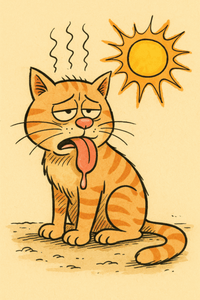 Kat die het warm heeft