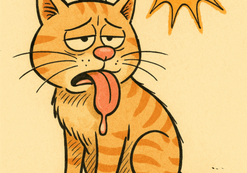 Kat die het warm heeft